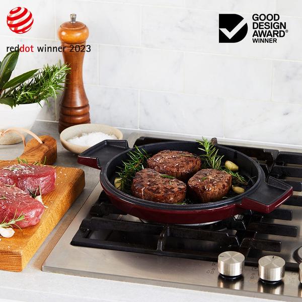 French Oven Grill Duo Gloss Bordeaux 28cm