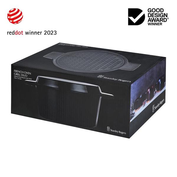 French Oven Grill Duo Gloss Onyx 24cm