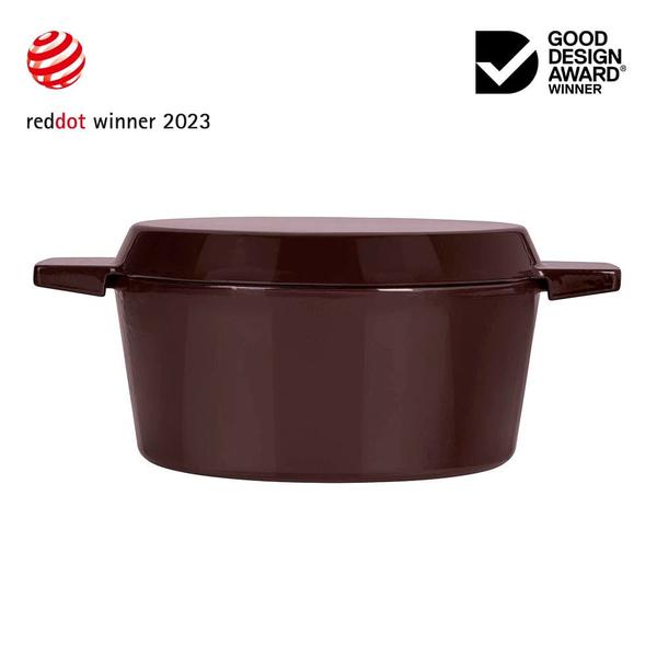 French Oven Grill Duo Gloss Bordeaux 24cm