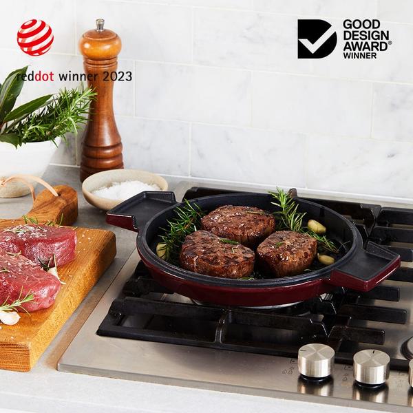 French Oven Grill Duo Gloss Bordeaux 24cm