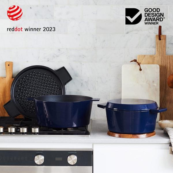 French Oven Grill Duo Gloss Midnight Blue 24cm