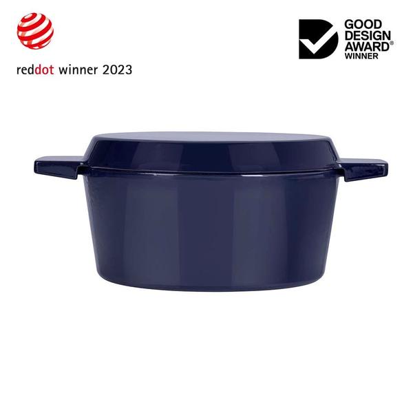 French Oven Grill Duo Gloss Midnight Blue 24cm