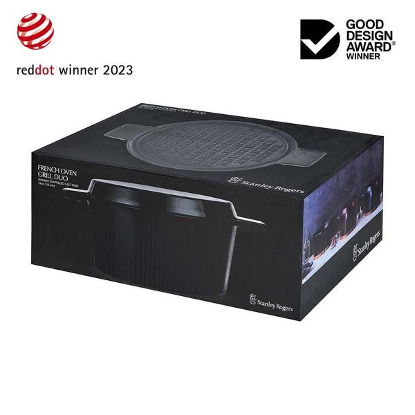 French Oven Grill Duo Gloss Midnight Blue 24cm