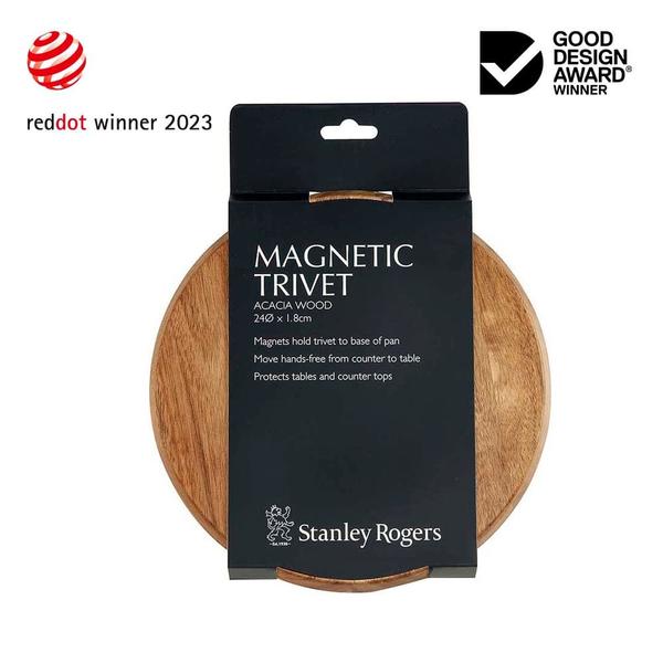 Magnetic Trivet Acacia Wood 24cm