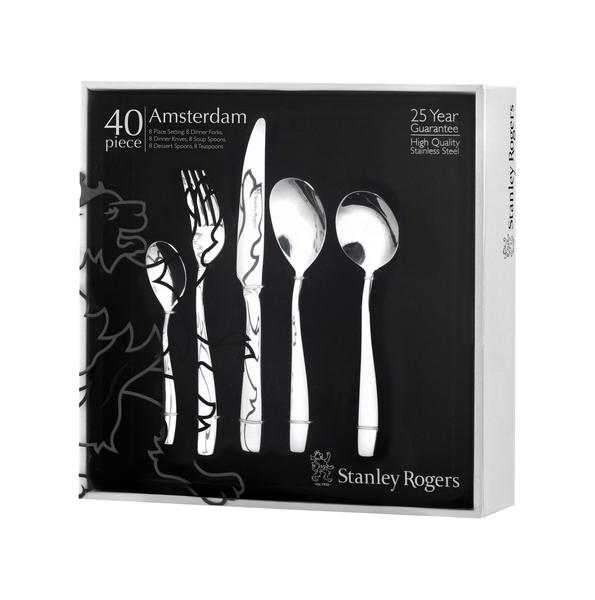 Amsterdam Cutlery Set with Soup Spoons 40 Piece