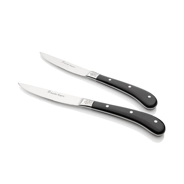 Pistol Grip Artisan Steak Knives Black 4 Piece Set