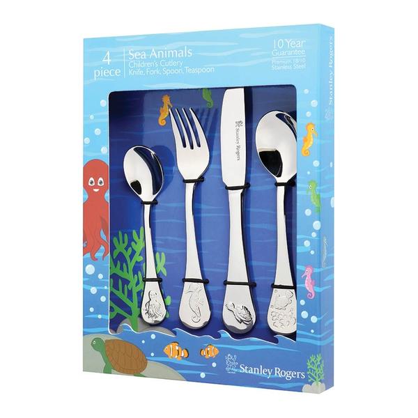 Children's Cutlery Sea Animals 4 Piece Set