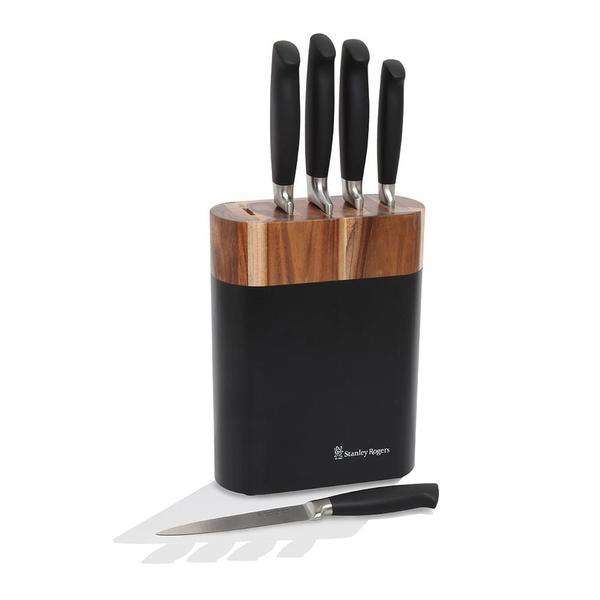 Sr Black Oval 6 Piece Knife Block