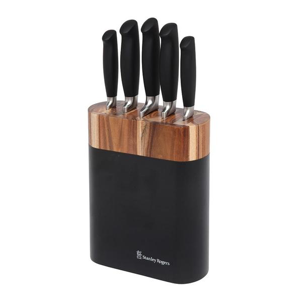 Sr Black Oval 6 Piece Knife Block