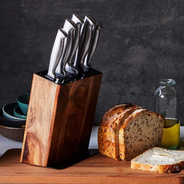 Sr Acacia Black 6 Piece Knife Block