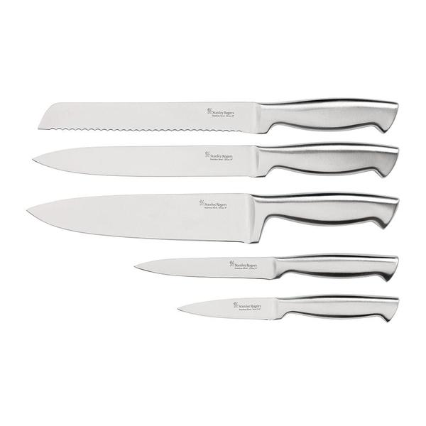 Sr Acacia Black 6 Piece Knife Block
