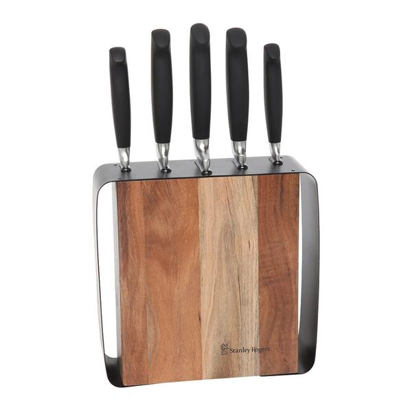 Sr Framed Acacia 6 Piece Knfe Block