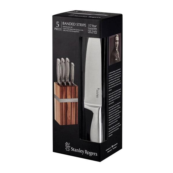 Banded Stripe Knife Block Set 5 Piece