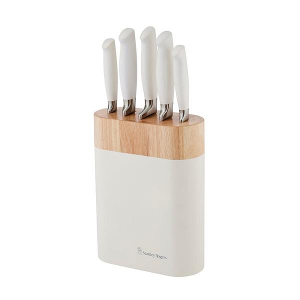 White Oval Knife Block 6PC