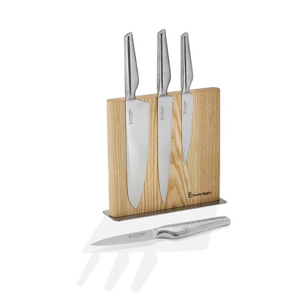 Signature Grip Double Sided Magnetic 5 Piece Knife Block Set