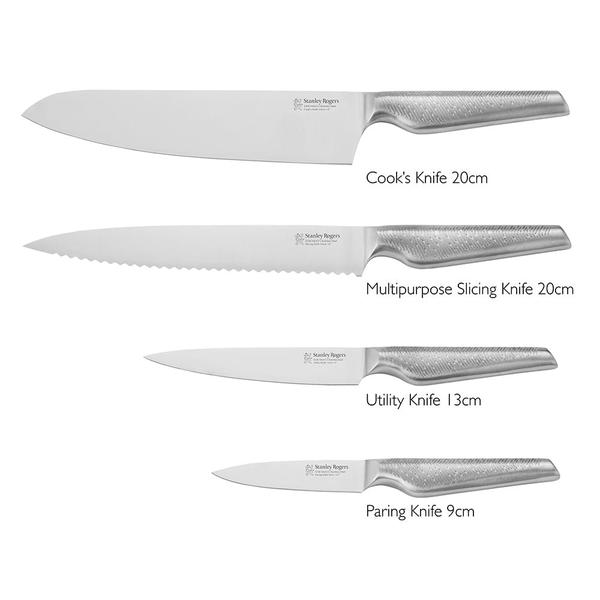 Signature Grip Double Sided Magnetic 5 Piece Knife Block Set