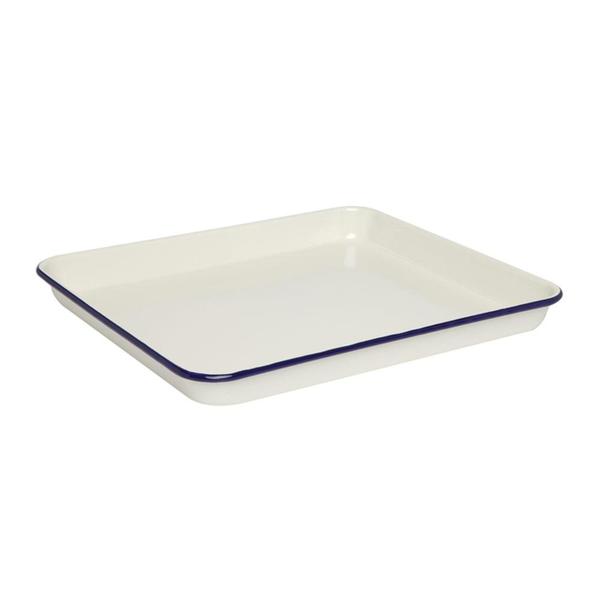 Enamel Bake Tray 1L / 30cm Blue Rim