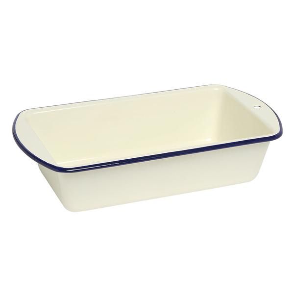 Enamel Loaf Pan 23cm Blue Rim