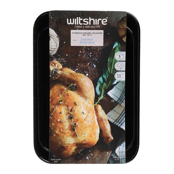 Vitreous Enamel Duo Roaster Set 38.5 & 32cm