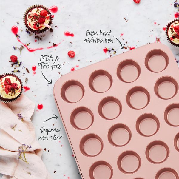 Rose Gold Mini Muffin Pan 24 Cup