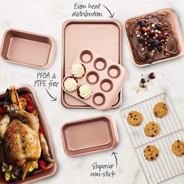 Rose Gold Smart Stack Bakeware 7 Piece Set