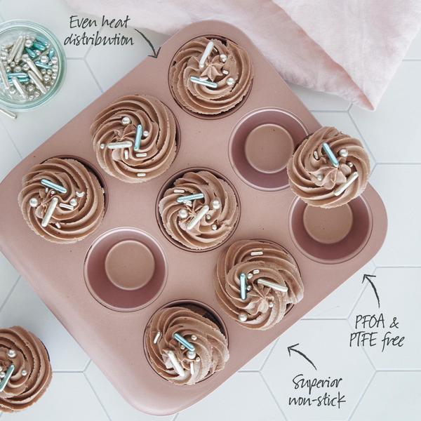 Rose Gold Smart Stack Muffin pan 9 cup