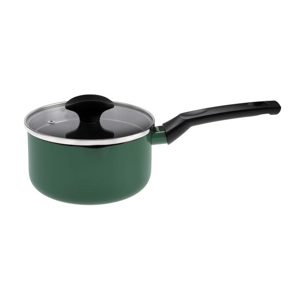PureCook Ceramic Non-Stick Saucepan 16cm with Glass Lid