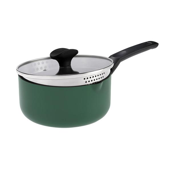 PureCook Ceramic Non-Stick Saucepan 18cm with Glass Lid