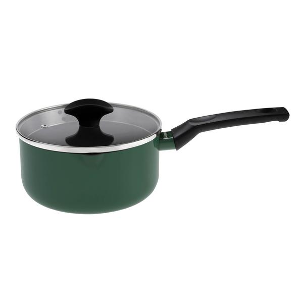 PureCook Ceramic Non-Stick Saucepan 18cm with Glass Lid