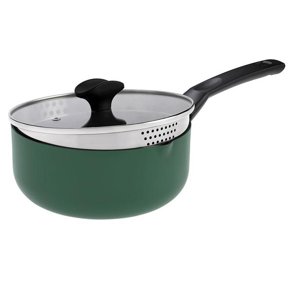 PureCook Ceramic Non-Stick Saucepan 20cm with Glass Lid