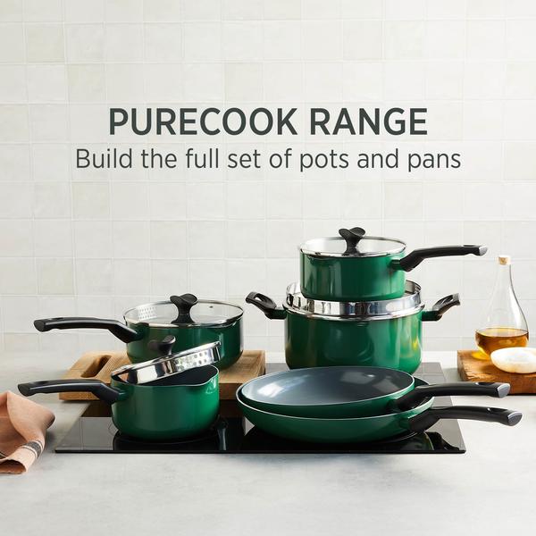 PureCook Ceramic Non-Stick Saucepan 20cm with Glass Lid