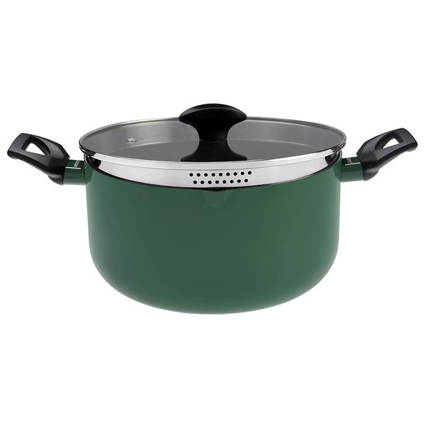 PureCook Ceramic Non-Stick Casserole 24cm with Glass Lid