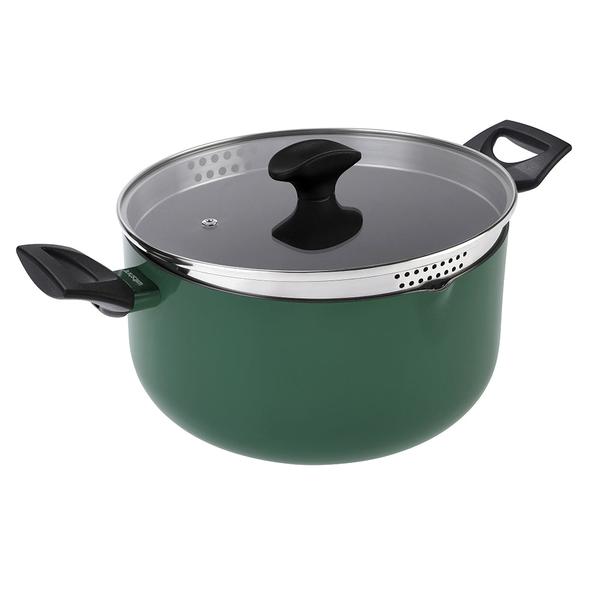 PureCook Ceramic Non-Stick Casserole 24cm with Glass Lid