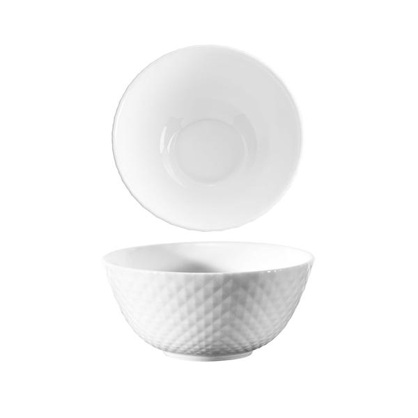 Diamond White Tempered Glass Rice Bowl 12cm x 5.5cm