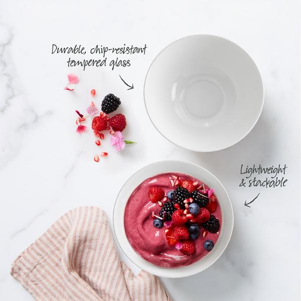 Diamond White Tempered Glass Rice Bowl 12cm x 5.5cm