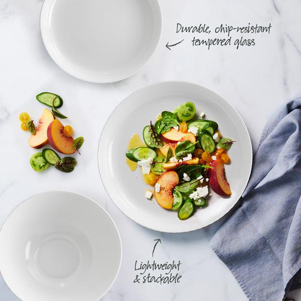 Diamond White Tempered Glass Side Plate 19cm x 2.4cm
