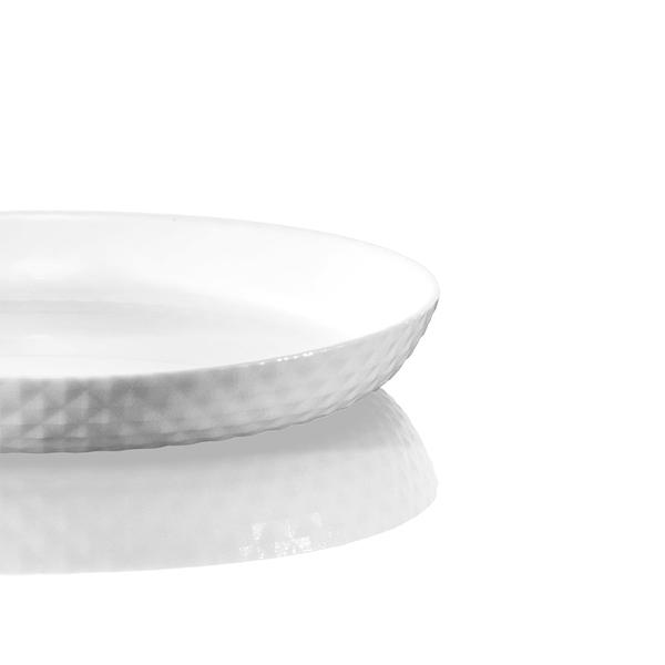 Diamond White Tempered Glass Side Plate 19cm x 2.4cm