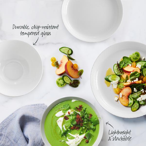 Diamond White Tempered Glass Noodle Bowl 18cm x 7.5cm