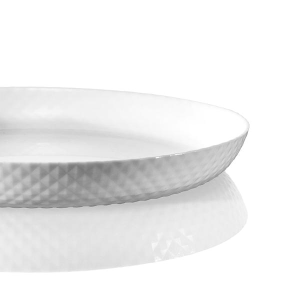 Diamond White Tempered Glass Dinner Plate 25cm x 2.9cm