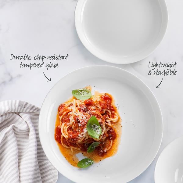 Diamond White Tempered Glass Dinner Plate 25cm x 2.9cm