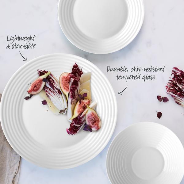Pearl Ripple Tempered Glass 12 Piece Dinner Set