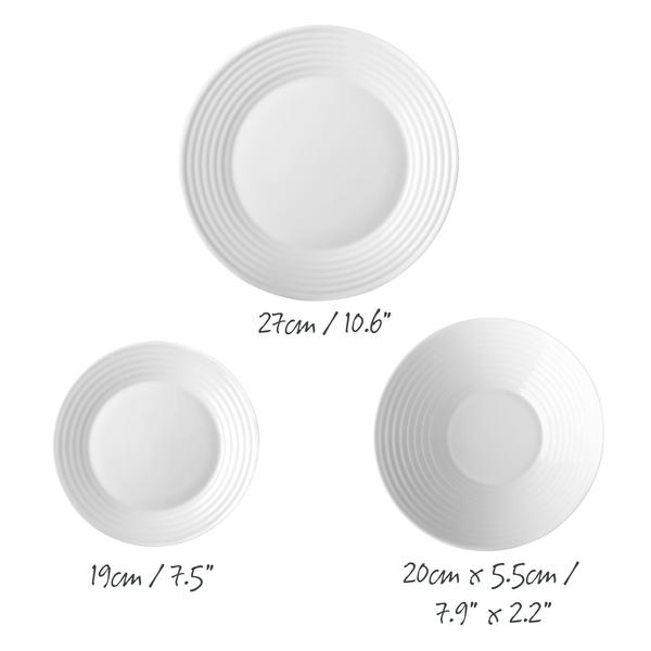 Pearl Ripple Tempered Glass 12 Piece Dinner Set