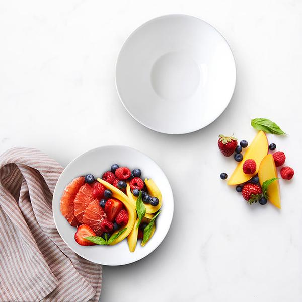 White Coupe Tempered Glass 12 Piece Dinner Set