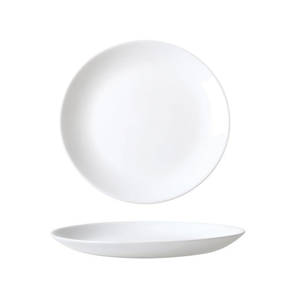 White Coupe Tempered Glass 12 Piece Dinner Set