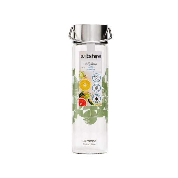 Glass Water Bottle Sage 600ml