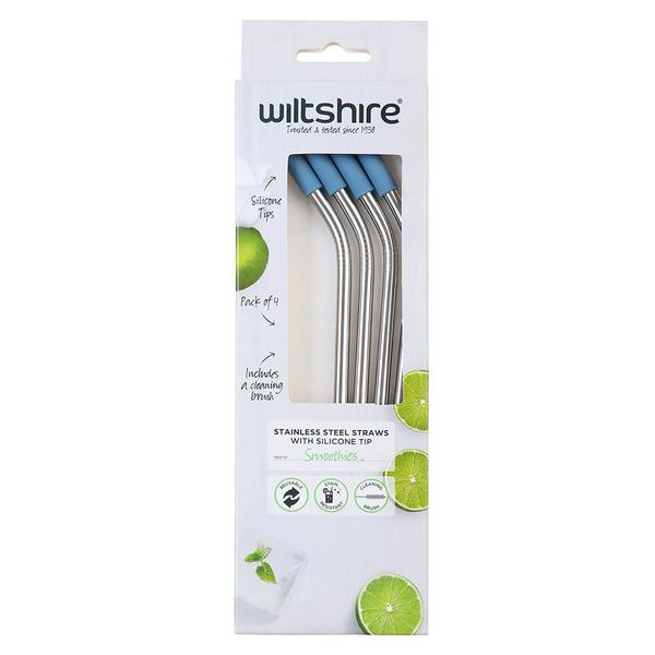 Stainless Steel Straws with Silicone Tip 4 Pack