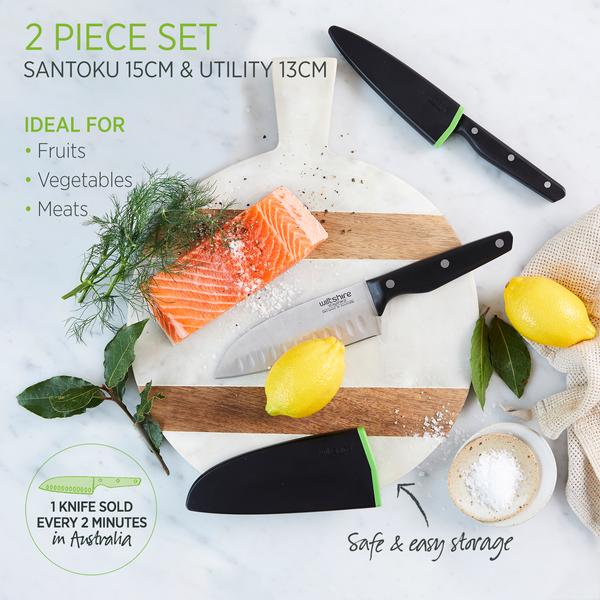 Staysharp Triple Rivet Duo Set Santoku & Utility Knife 2 Piece