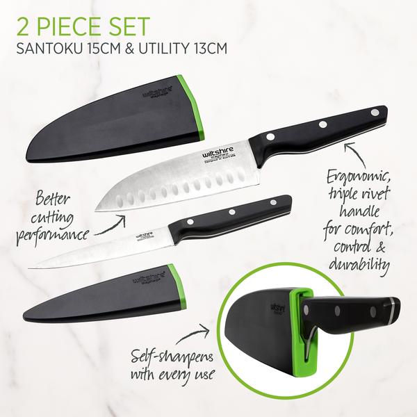 Staysharp Triple Rivet Duo Set Santoku & Utility Knife 2 Piece