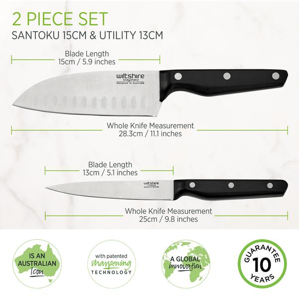 Staysharp Triple Rivet Duo Set Santoku & Utility Knife 2 Piece