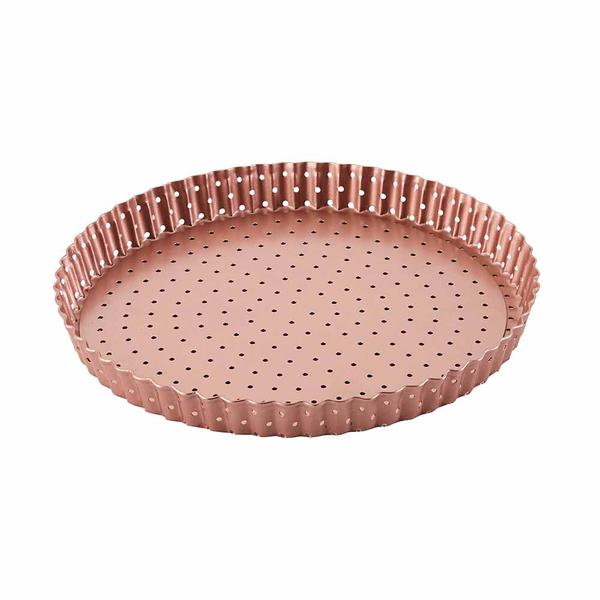 Rose Gold Perforated Round Quiche & Tart Pan 23.5cm